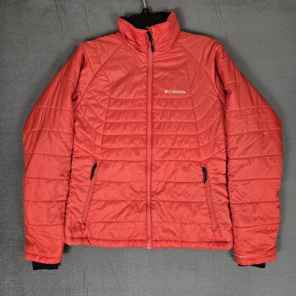 Columbia Jacket Womens Medium Puffer Liner Interchange Omni Shield Red Quilted